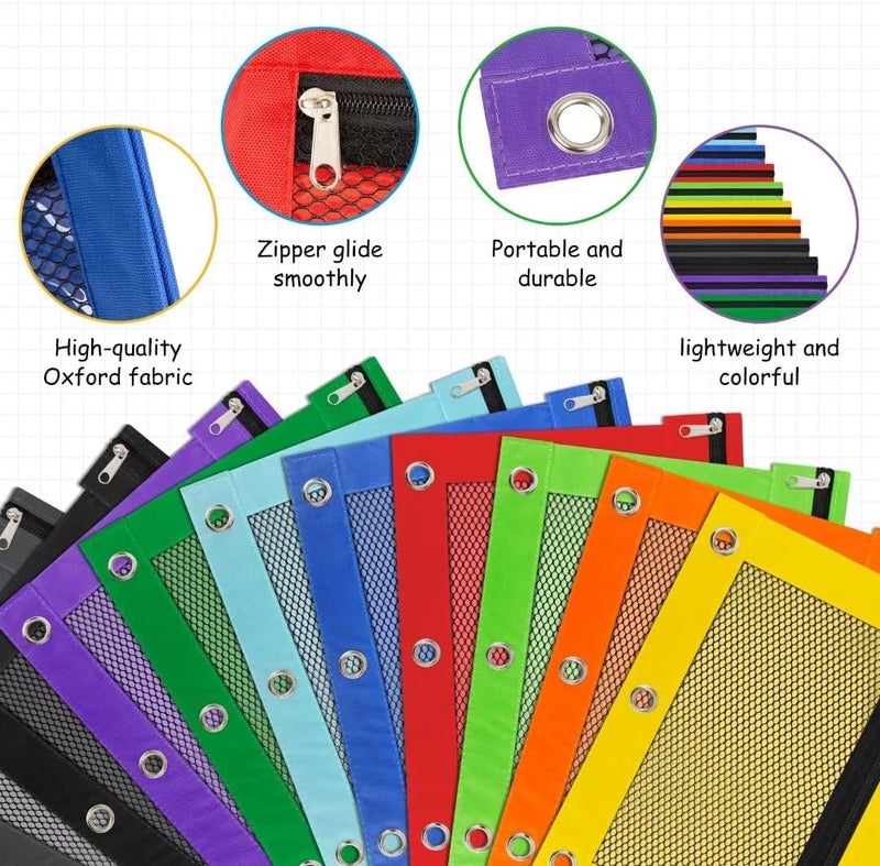 IKAYAS 80 Pack Pencil Pouch for 3 Ring Binder bulk Binder Pencil Pouch with Zipper, Pencil Pouches Pencil Bags for Classroom bulk Pencil Box Pencil Case for Storing School Students Teacher Supplies - Image 5